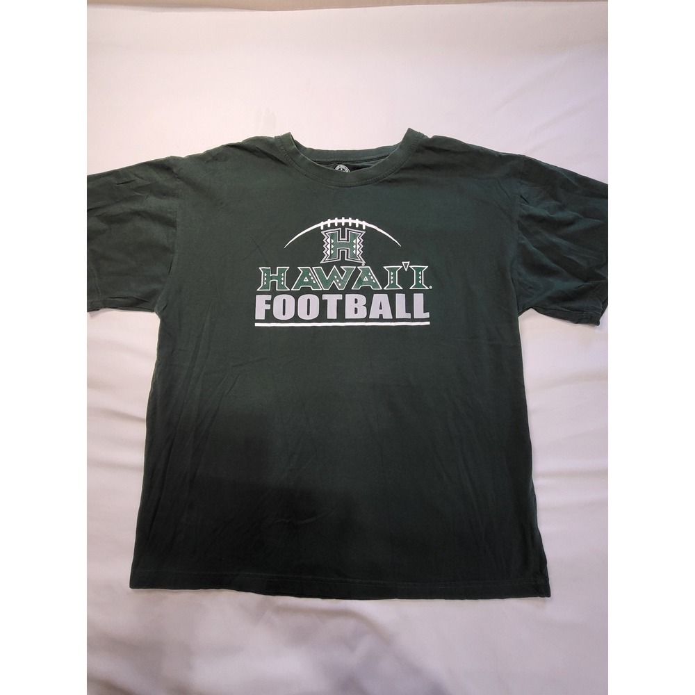 Rivalry Threads Hawaii Football Shirt Mens 2XL Green NCAA Graphic T-Shirt Cotton